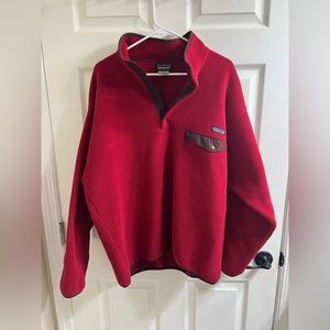 Red/Burgundy Men’s Large Patagonia Synchilla Snap-T Pullover